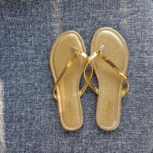 Metallic Gold Thong Sandals